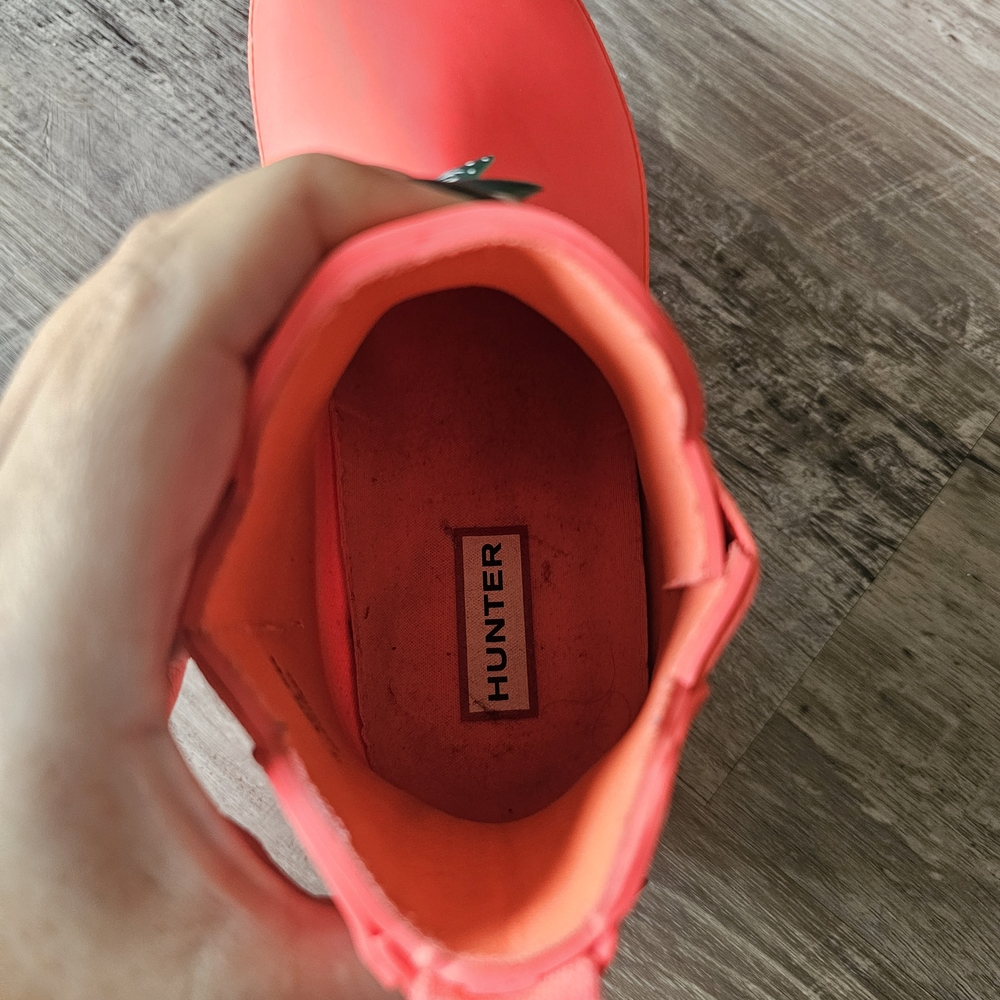 Hunter Womens Original Chelsea Rain Boots Coral Pink Size US 6 Waterproof - Picture 6 of 16